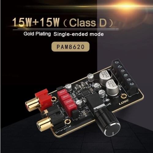15W*2 2.0 CH PAM8620 Digital Audio Amplifier Board Home Audio Stereo DIY Speaker AMP Board DC 8V-26V