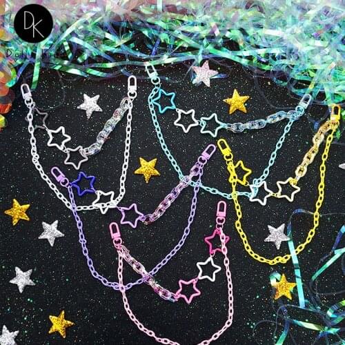 Ita Bag JK Uniform Acrylic Chain Accessories Decoration Candy Colors Stars Adjustable DIY Bag Chain Hanging Chain for Ita Bag