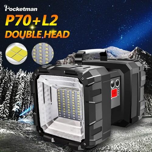 Portable Flashlight Powerful Searchlight USB Rechargeable Spotlight FloodLight Work Lamp Outdoor Emergency Lamp For Patrolling