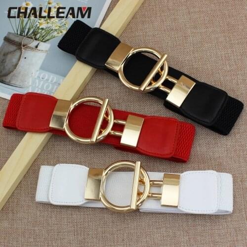 Womens Fashion Dress Belt Simple Waist Elastic Ladies Belt Round Button Decoration Jacket Sweater Party Belt Belt Gift x246