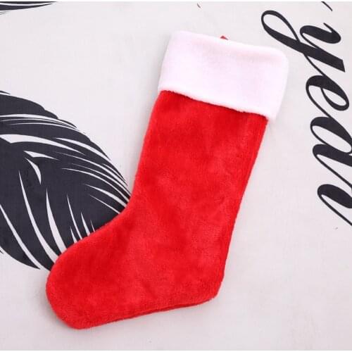 Christmas Decoration Supplies High-End Short Plush Christmas Stockings Christmas Red Gift Bag Holiday Dress up