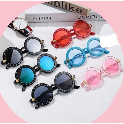 New Fashion Small Round Kids Sunglasses Brand Designer Bee Children Sunglasses Boys Girls Baby Outdoors Goggle Shades Eyewear