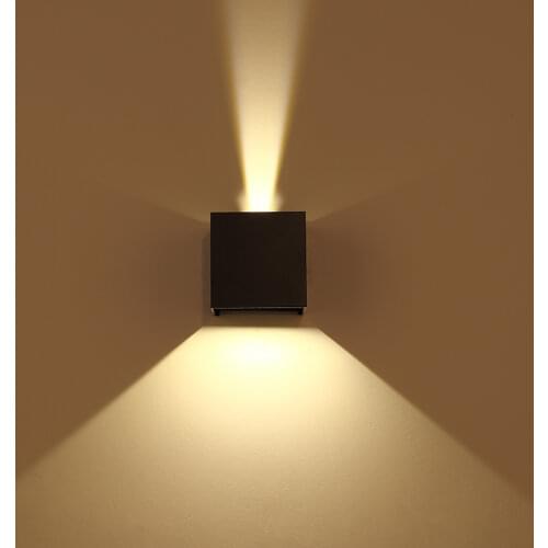 LED Wall Lamp Outdoor Waterproof IP65 6W 86-265V Warm Cool Can Adjust The Light Angle White Black for Corridor Aisle Courtyard