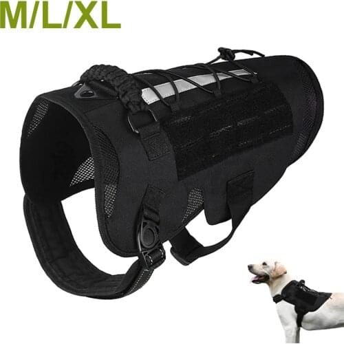 Tactical Dog Harness Pet Training Vest Dog Harness German Shepherd Dog Harness Molle Vest for Large Dogs Outdoor Hunting