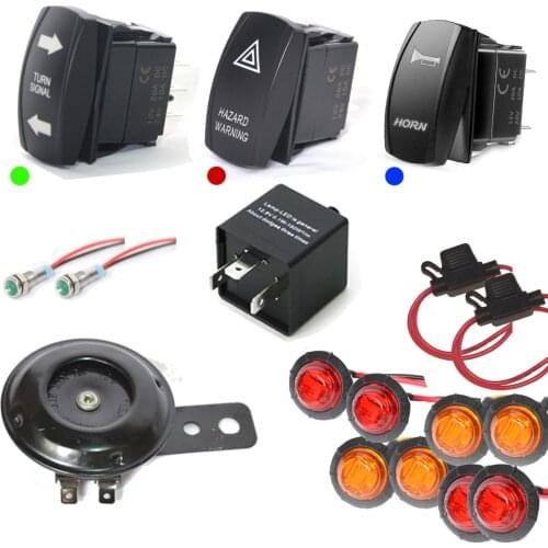 SXS UTV Kawasaki Mule Pro Teryx Teryx 4 STREET LEGAL LED Turn-Signal Kit w/HORN