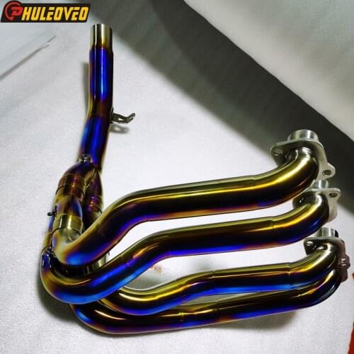 Titanium Alloy for Kawasaki H2 ZH2 2015-2020 Exhaust Muffler Header Tube Front Pipe Motorcycle Exhaust Muffler System Front Pipe