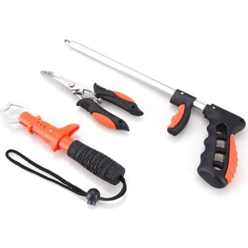High-quality 3 in 1 professional fishing tool set including fishing tongs, fish clip and hook remover field fishing tool set