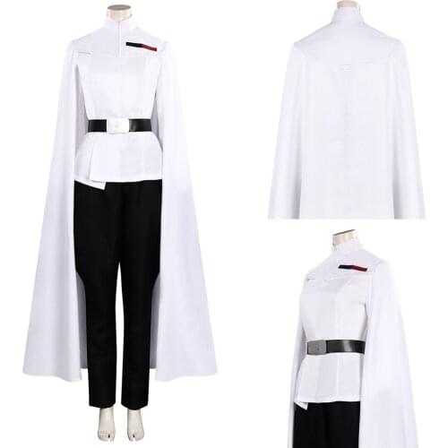 Visions Jedi Knight Cosplay Costume Women White Uniform Outfits Halloween Carnival Suit