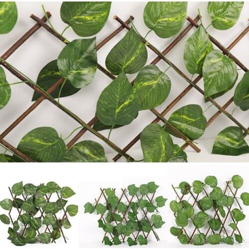 Plant Fence Garden Home Gardening Decoration Garden Fence Telescopic Artificial Flower Aimulation Leaf Wood Vine Climbing Frame
