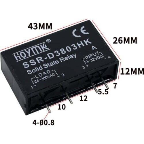 1PC PCB Circuit board pins Dedicated with 4 Pins SSR-D3805HK 3A 5A 8A DC-AC Solid State Relay SSR-D3805HK