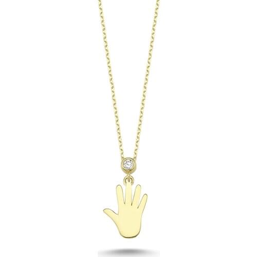14k Gold Hand Pendant, Necklace