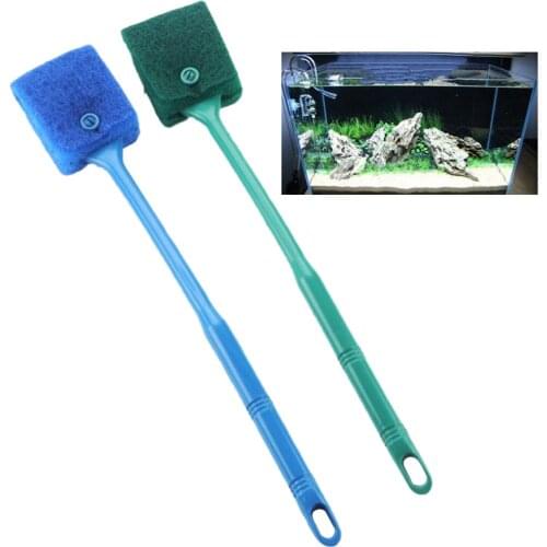2PCS Aquarium Cleaning Brush Double Sided High Quality Aquarium Cleaner Fish Tank Brush Sponge Window Glass Algae Cleaning Brush