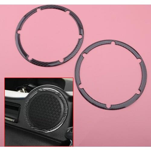 2PcsCar Rear Audio Speaker Ring Trim Cover Carbon Fiber Fit for Nissan 350Z 2003 2004 2005 2006 2007 2008 2009