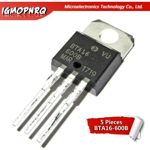 5pcs BTA16-600B BTA16-600 BTA16 Triacs 16 Amp 600 Volt TO-220 new original