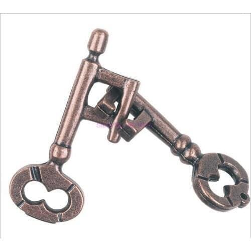 DHL 500pair High Quality Intelligent Lock Toy Brain Tester Development Alloy Key Ring Puzzle Game Kid IQ Test Key Puzzle