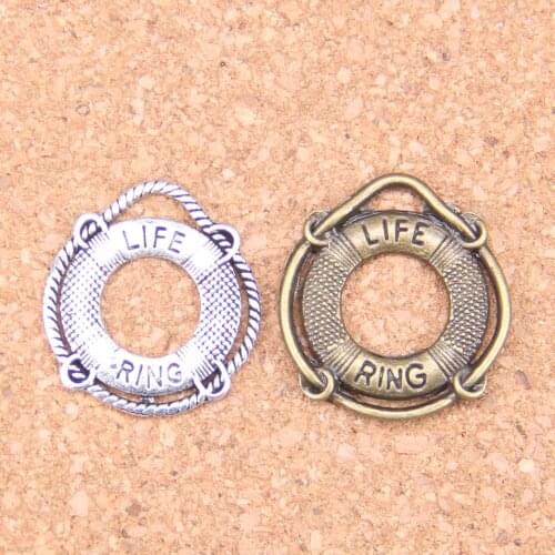 68pcs Charms life ring lifebuoy 23x22mm Antique Pendants,Vintage Tibetan Silver Jewelry,DIY for bracelet necklace