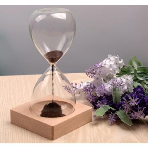 Free Ship 1pcs Awaglass Hand-blown Timer Clock Magnet Magnetic Hourglass Ampulheta Crafts Sand Clock Hourglass Timer Christmas