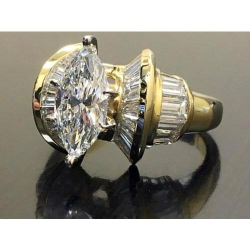 CAOSHI Fashion Gorgeous Wedding Rings for Women Dazzling Crystal Luxury Engagement Accessories Creative Design Exquisite Gift