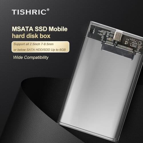 TISHRIC 2.5" Sata to USB Type-C External HDD Case USB 3.0 Hard Drive Enclosure Box Hard Disk Case Adapter SSD Cass for Laptop