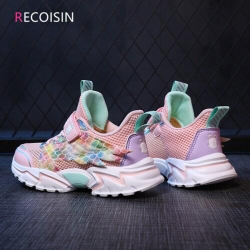 RECOISIN Kids Sneakers Breathable Summer Running Sports Shoes For Girls Fashion Casual Children Sneakers Girls Chaussure Enfant