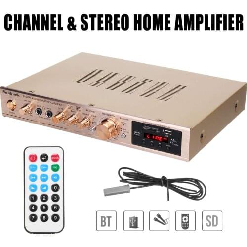 Sunbuck Bluetooth Home Amplifier Audio Digital Auto AV HiFi Class Power Amplifiers Stereo Sound FM Radio Player Audio Processor
