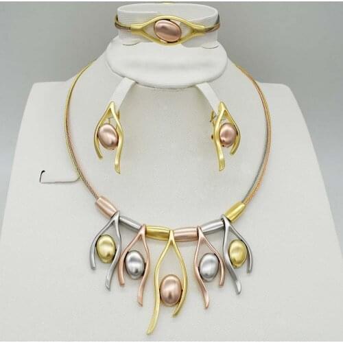 Dubai gold 2016 hot sale costume necklace set fashion top quality african gold color women bridal jewelry sets