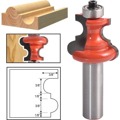 HOEN 1/2" Shank Bullnose Bead Column Face Molding Router Bit For Woodworking Tools Edging Router Bit Milling Cutter