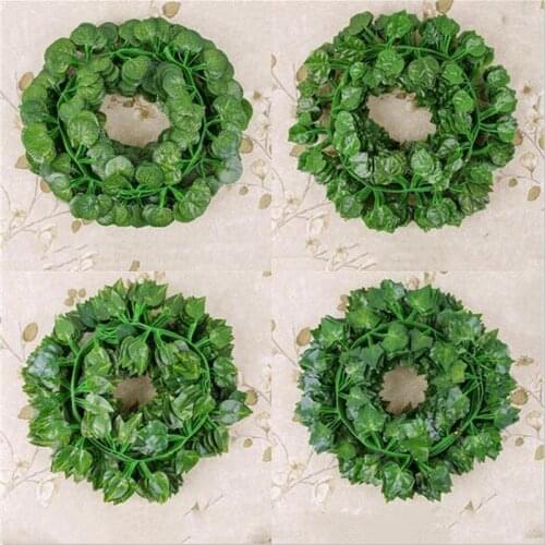 Artificial Plants Grape Creeper Leaf Rattan Wall Hanging Green Leaf Vine Restaurant Wedding Store Garden Backyard Home Decor