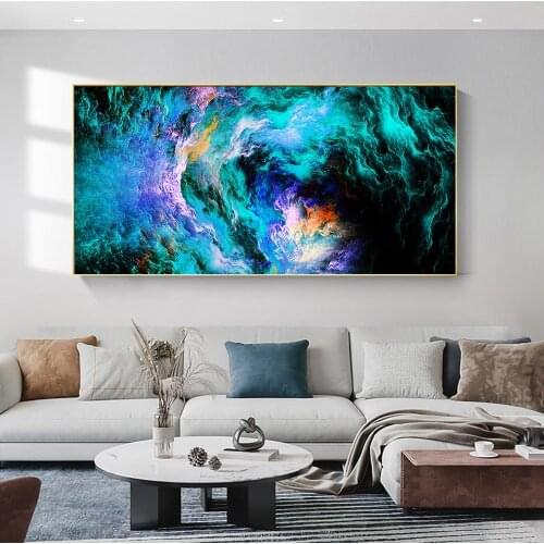 Colorful Clouds Wall Art Oil Painting Canvas Print Landscape Painting Abstract Cloud Poster For Living Room Home Decor Pictures