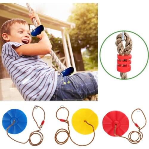 Round Disc Plate Swing Seat With Hanging Rope Safe Indoor Outdoor Monkey Seat Kids Outdoor Indoor Plate Swing Round Plate