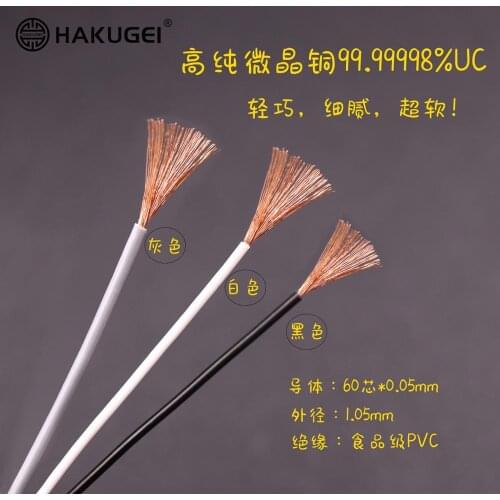 Litz 6N Microcrystalline Copper Fever Headphone Upgrade Cable (60 core * 0.05mm OD:1.05mm) 6meters