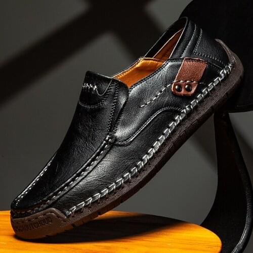 Men Casual Shoes Fashion Men Shoes Genuine Leather Men Loafers Moccasins Slip on Mens Flats Big Size Male Driving Shoes