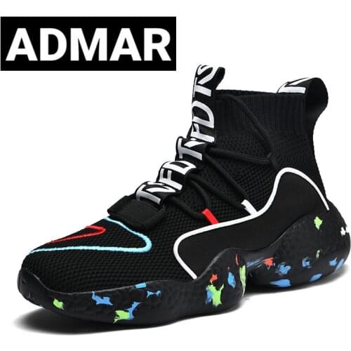 ADMAR Size35-50 Shoes Men Sneakers Casual Men Sock Shoes Breathable Tenis Masculino Adulto High Top Men Trainers Zapatos Hombre