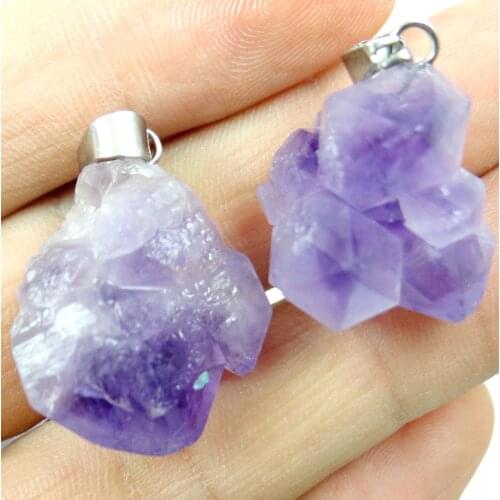 Natural stone Quartz crystal aventurine Turquoises tiger eye irregular Pendant for diy Jewelry making necklace Accessories24pcs