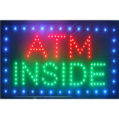 ATM Cash Money Machine Inside LED Bar Open Business Store Gas Station Sign neon