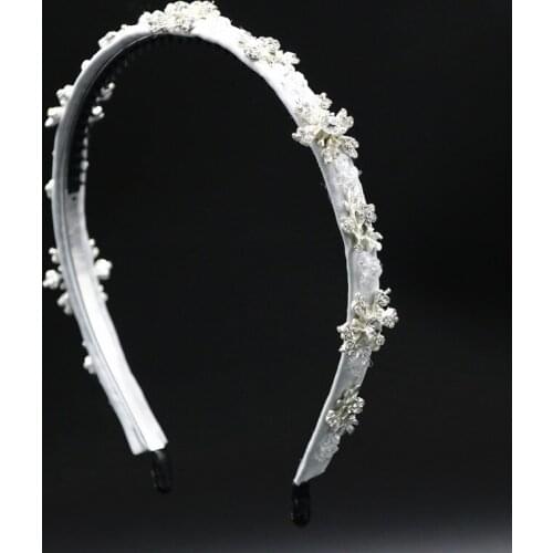 2021NEW handmade beaded crystal and snow flower girls hairband and elasstic band mother and daughter hairband