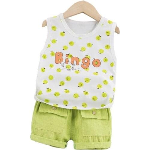 New Summer Baby Clothes Children Boys Cotton Vest Shorts 2Pcs/Sets Toddler Casual Costume Infant Girls Clothing Kids Tracksuits