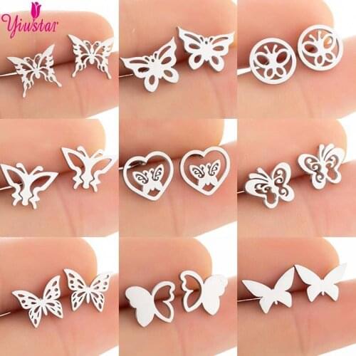Stainless Steel New Products Metal Womens Earrings Unusual Exquisite Butterfly Earrings Fashion Simple Girl Jewelry 2020 Trend