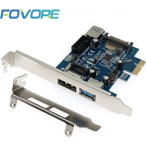 PCIe USB 3.0 adapter PCI e to 2 port USB 3 eSATA 9pin adapter PCI-e usb3 converter 9 pin USB3.0 PC-e controller card