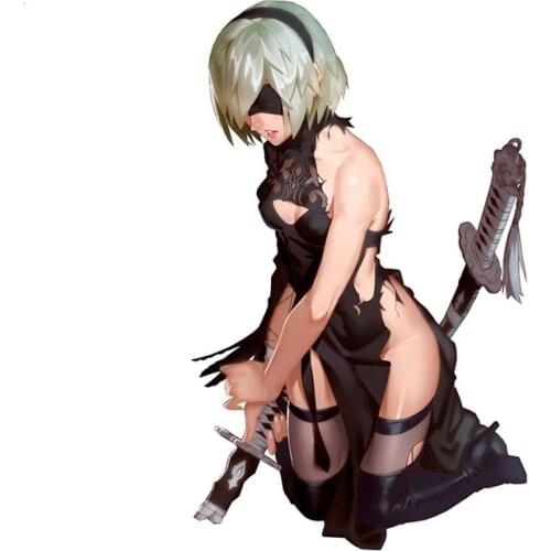 Nier Automata 2B Broken Car Sticker Personality Creative VAN Vinyl Car Wrap Cover Scratches Anti-UV Waterproof Window Decal