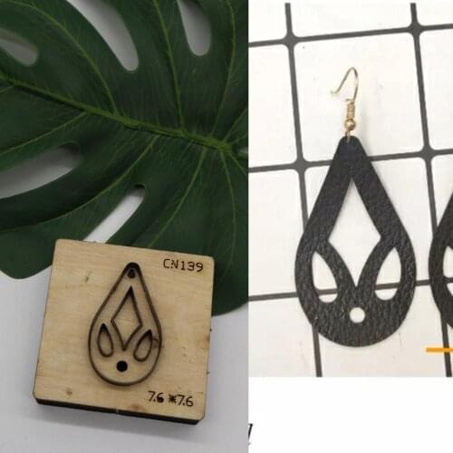 Herramientas para cuero leather craft template fabric cutter earring die cutting knife mould hand punch tool pattern 55x32mm