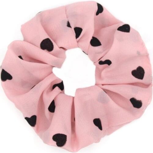 Furling Girl 1 PC Love Heart Hair Scrunchies Ponytail Holders Elastic Hair Bands Women Hair Accessories