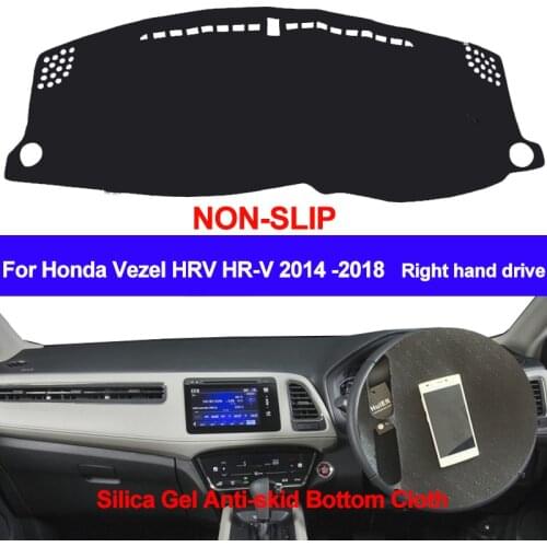 TAIJS For Honda Vezel HRV HR-V 2014 2015 2016 2017 2018 Dashboard Cover DashMat Silicone Non-Slip Sun Shade Anti-UV Dash Mat