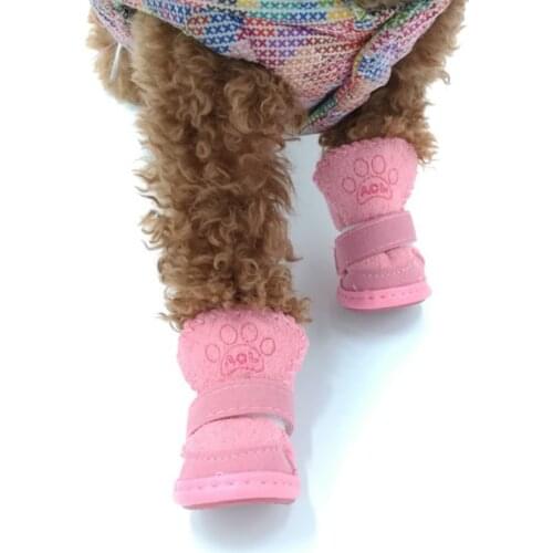 Warm Pet Dog Cat Winter Shoes for Dogs Non-slip Dog Snow Boots Chihuahua Shih Tzu Shoe Waterproof, Non-slip and Fleece Boots