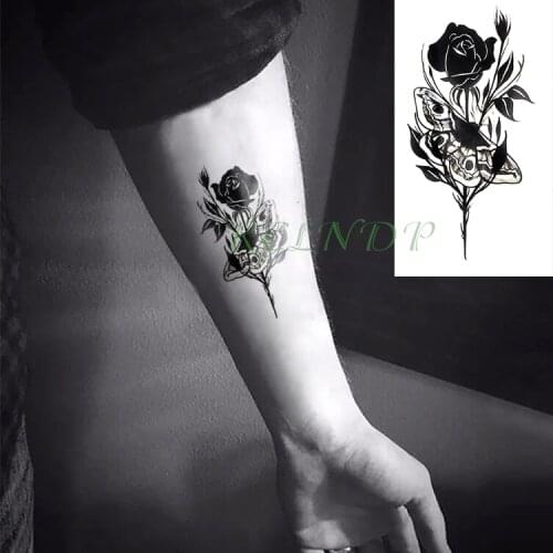 Waterproof Temporary Tattoo Sticker Rose butterfly Fake Tatto Flash Tatoo Tatouage Wrist Foot Hand Arm For Girl Women Men
