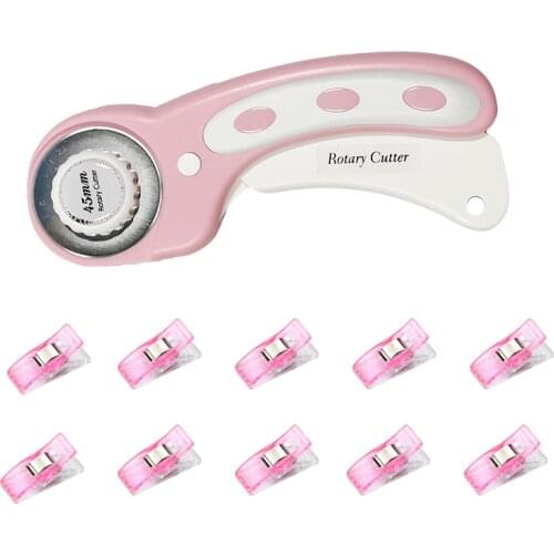 45mm Rotary Cutter With 10 Sewing Clips, Leather Cutting Tools Fabric Circular Cutting Tailor Scissors Dress DIY Clothes