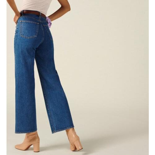 Women Jeans 2020 Autumn and Winter Womens Blue Casual Jeans Classic Retro Flared Pants High Waist
