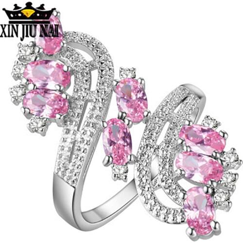 3Colors Silver 925 Long Rings For Women Fashion Luxury Jewelry Plum Blossom Flower Crystal Wedding Ring Femme Bague Party Dinner