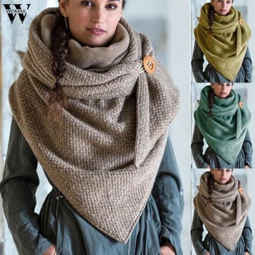 Winter scarf Women 2020 Luxury Fashion Print Button Soft Wrap Casual Warm Scarves Shawls Foulard Femme cashmere scarf бандана