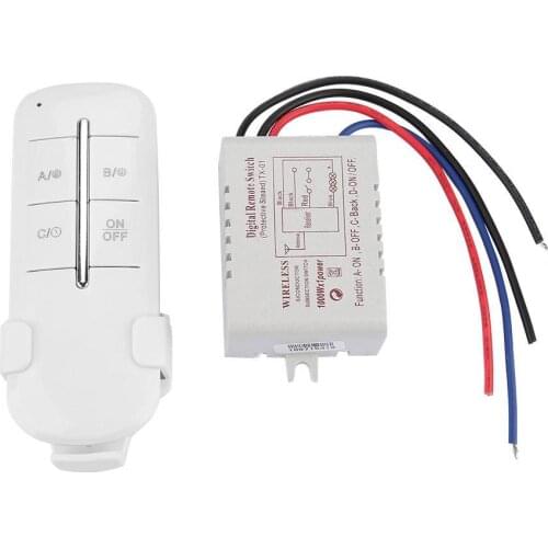 1/3/4 Ways ON/OFF AC180-240V Wireless Receiver Lamp Light RF Remote Control Switch 1000W for droplight crystal lamp LED lamps
